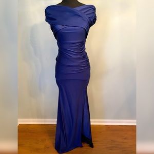 Off the Shoulder Navy Dress